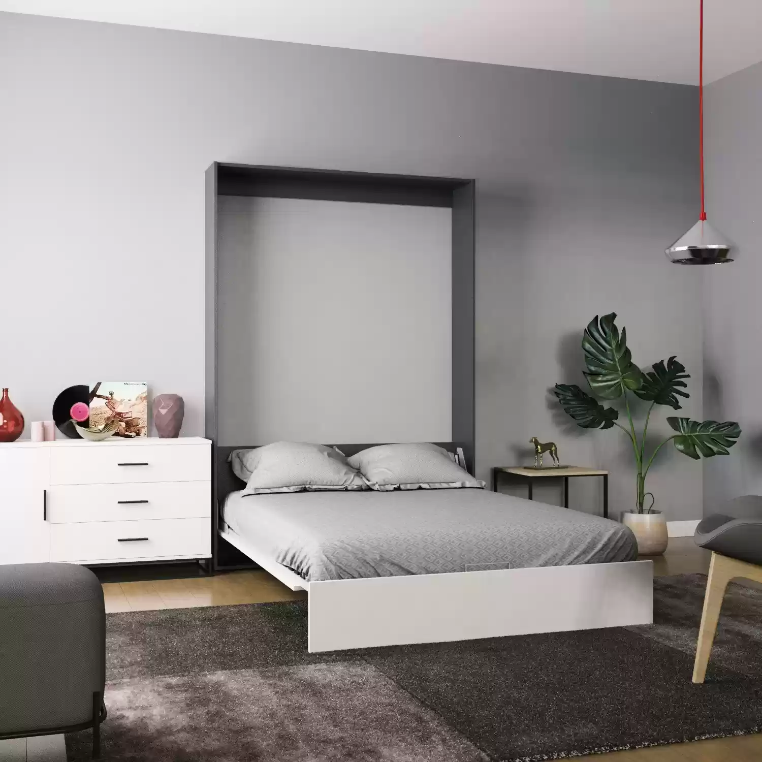 Ліжко-трансформер Mitra 1,4 (антрацит/німфея альба)