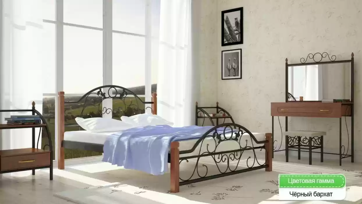 Ліжко Франческа ніжки дерев'яні 2000х1600