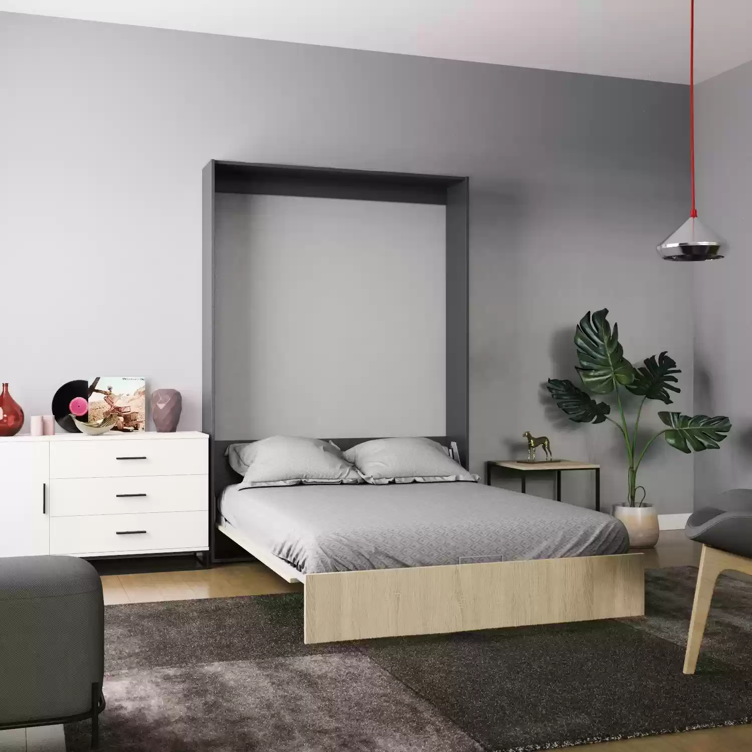 Ліжко-трансформер Mitra 1,4 (антрацит/дуб сонома)