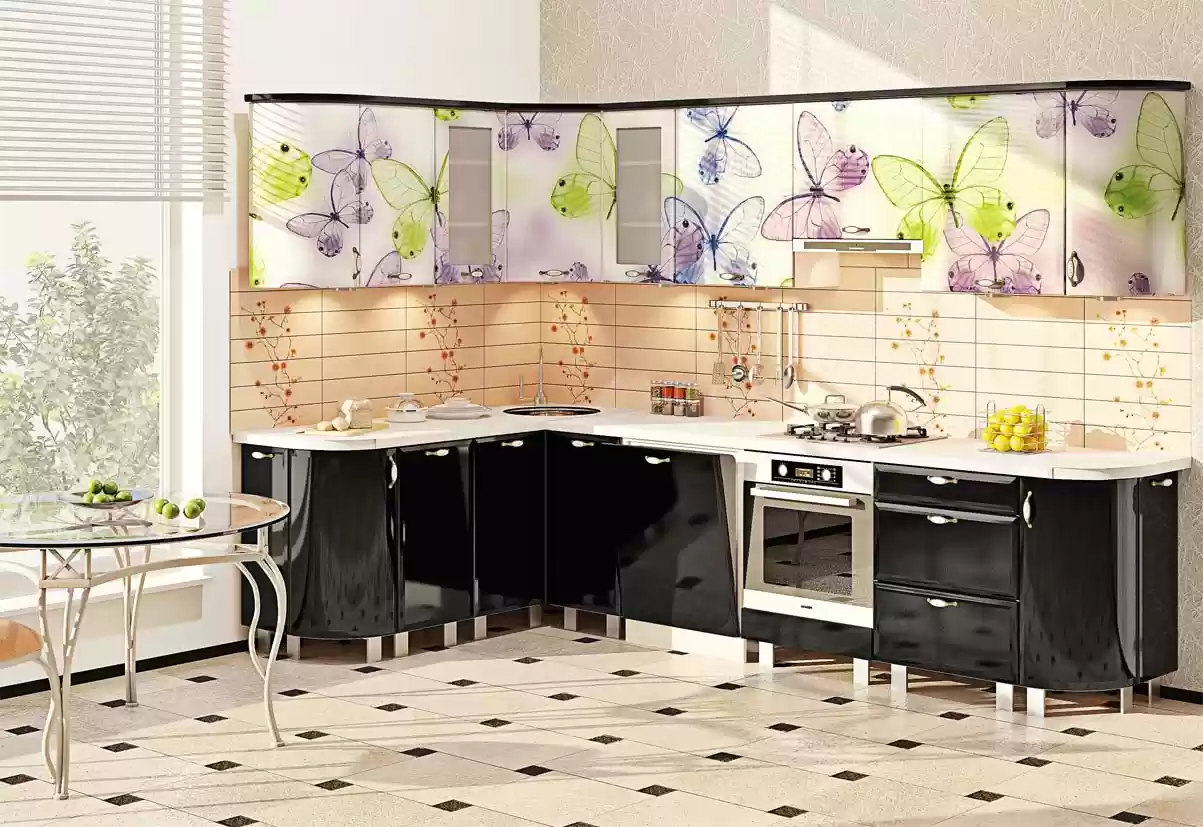 Кухня кутова Хайтек з кольоровим друком КХ-6788 2,6 м