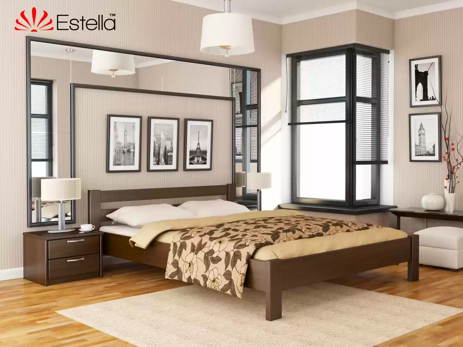 Дерев'яне ліжко РЕНАТА в масиві 120х200