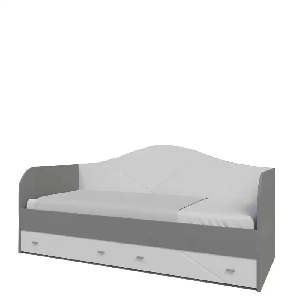 Ліжко Х-СКАУТ Х-10 (90х200) (білий мат/сірий)