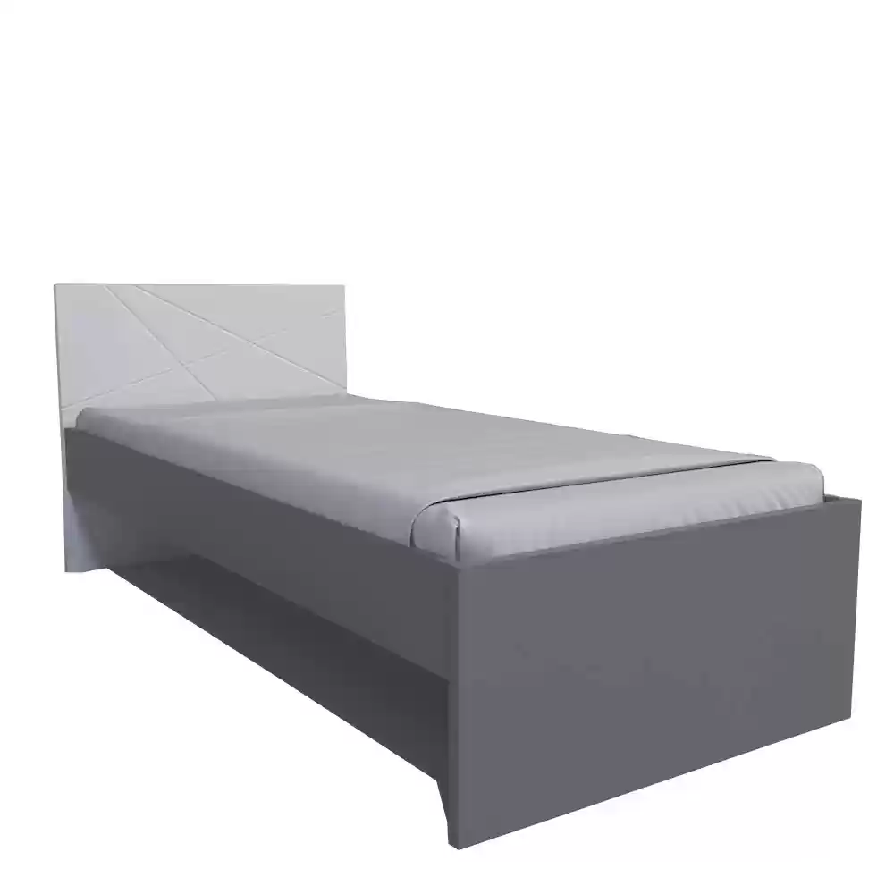 Ліжко Х-СКАУТ Х-09 без ламелей (90х200) (білий мат/сірий)